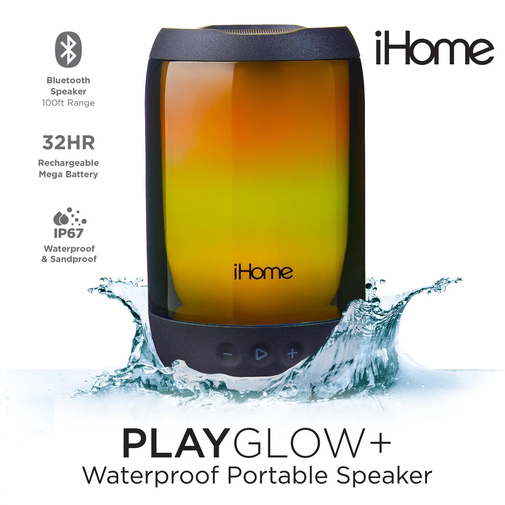 Waterproof Color Mega Play with Bluetooth + Battery Glow Rechargeable Changing iHome Speaker