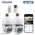Indoor Light Dome Toguard WiFi Camera Security 2 Surveillance Packs Wireless Bulb SC30 PTZ 2K/4MP Outdoor Camera