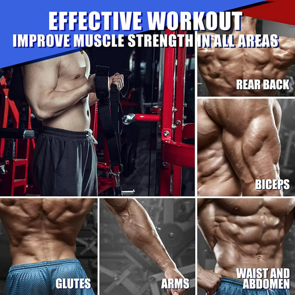 Machine Gym Training Attachment Tricep Strap Duty for Abdominal Grip Cable Strap Equipment Weight Handles Arm Heavy Lifting