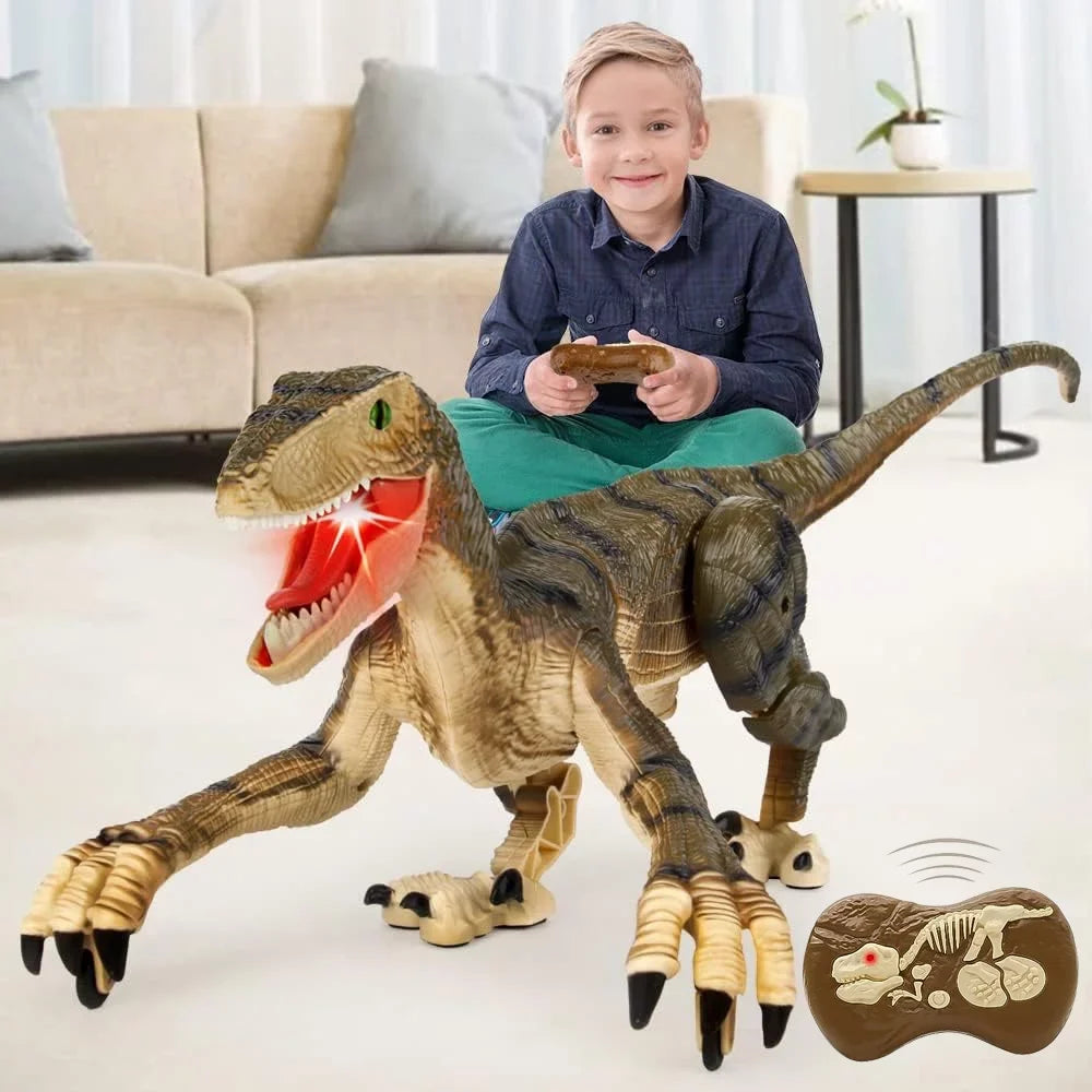 Remote Boys Toys Age Gifts Walking and Dinosaur Sounds RC Boys Robot with 3-5, - Years Ctrl Dinosaur 5-7, Brown Control 8-12 Kids for Lights JBee Toy for Girls T-Rex Old