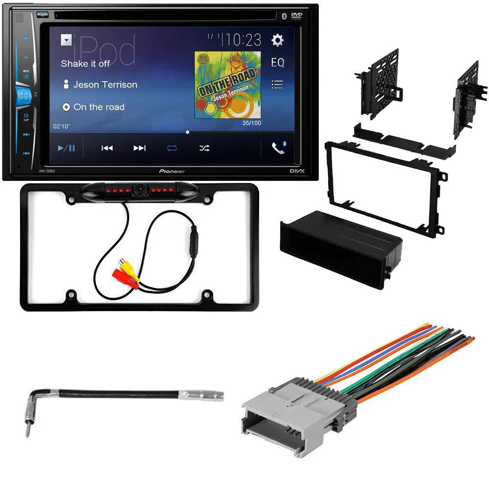 Stereo Isuzu Din Installation for in-Dash - Car Bluetooth Backup Double Bundle with Pioneer Camera, DVD Multimedia and KIT2380 2006-2007 Touchscreen, Kit Mounting Kit i-350 /