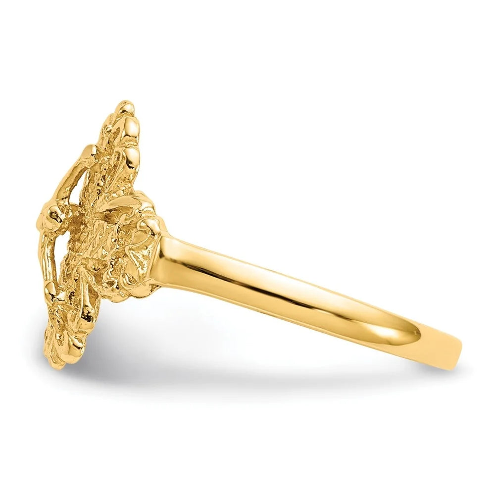 Gold 10K Fine Jewelry Diamond-cut Cross Yellow for 6 Ring Crucifix Women Size Auriga