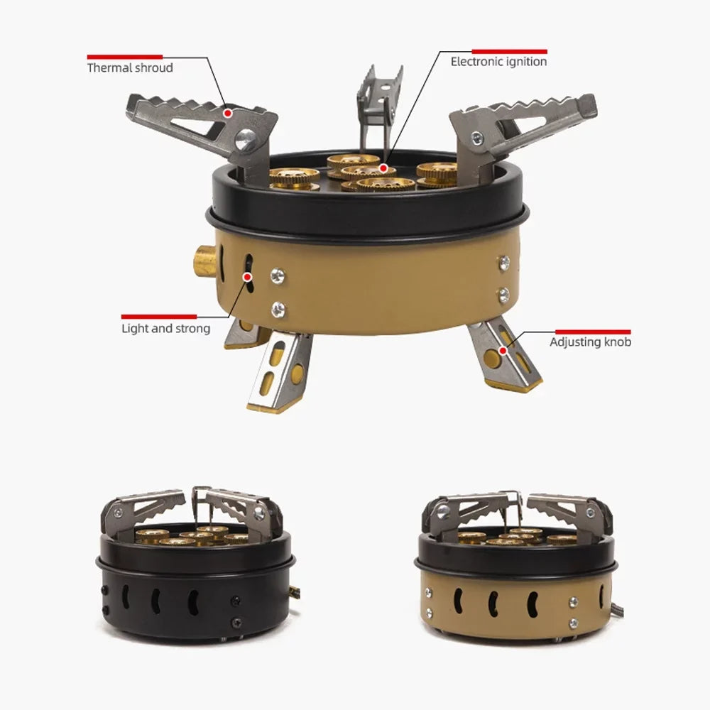 GasCooker Hiking Stoves Gasstove Compact Foldable Picnic Accessory Aibecy Cooking Tourist Camping Size Furnace Portable High