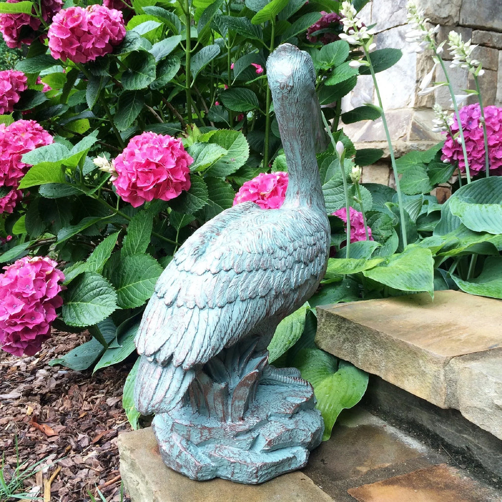 on Beach Rock 20 Bronze Pelican Patina Coastal in. Nautical Homestyles Statue