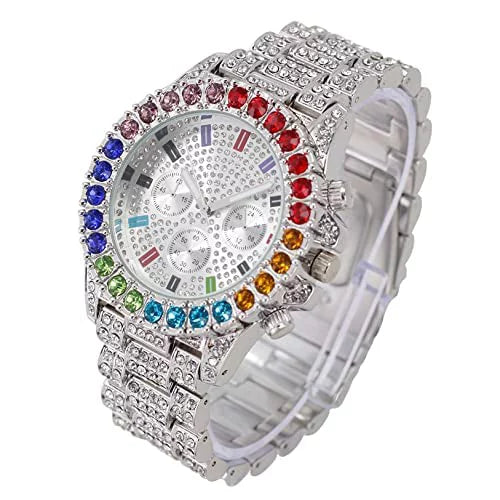 Flame Out Set. or Collection Colourful on Single Iced (ST10327CO-C Iced Blinged Combo Bracelets Charles Color Watch Raymond Out SLV) with Out Mens Sets Blast Rainbow