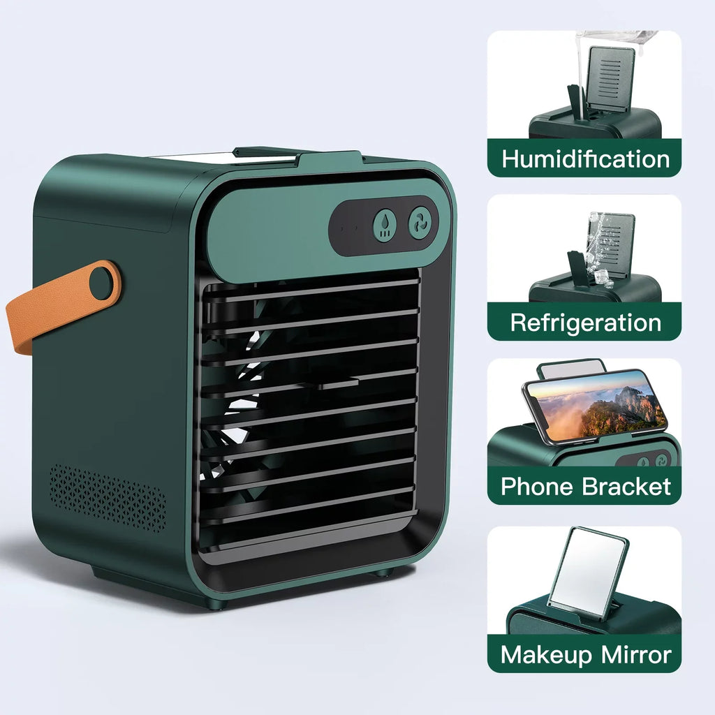 with Office,Bedroom,Car 1 Home Speeds Personal in mirror Fan Humidifier Adjustable Phone and 4 Cooling Portable and Cooler with 3 for Fan, Desktop Comvin holder Fan vanity Air USB Desk Fan,Quiet Air