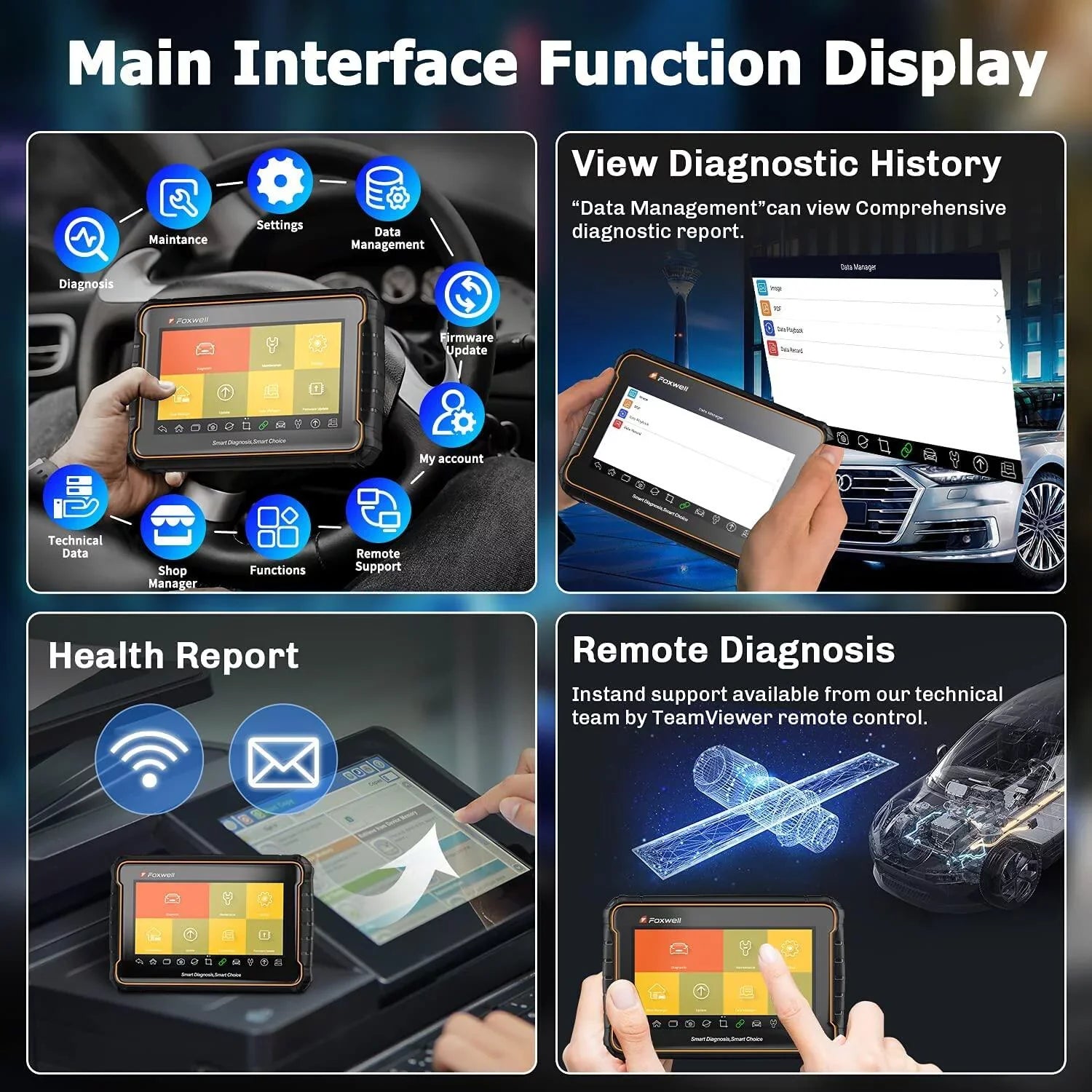 Functions Automotive System Services Scanner Car Diagnostic OBDII All Scan Tool Analyzer Automotive Advanced GT60 24 Full OBD Code OBD2 Scanner FOXWELL Reader Check, Reset Tool EOBD OBD Auto