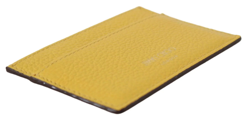 Aarna Yellow Leather Jimmy Holder Choo Card