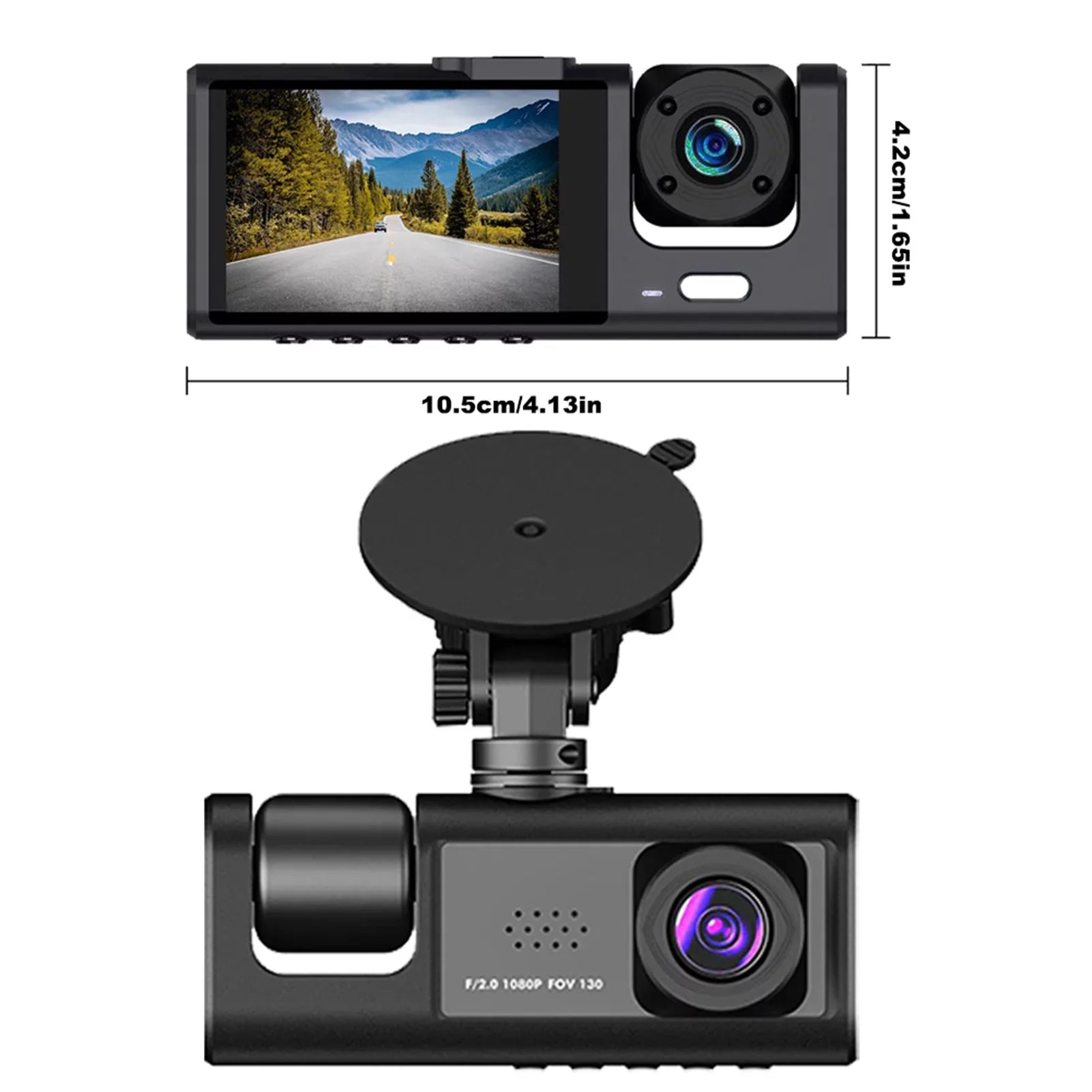 Vision Camera Rear, Cam and Mirror Apexeon Dash Front Night Design Car Rearview Recorder,