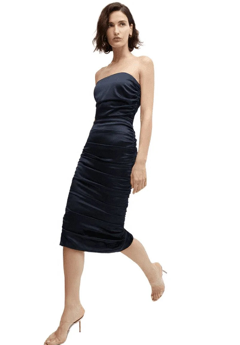 4 Strapless Veronica Dress, Navy Beard Kupa Women's