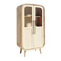 Moderne Kast met Glazen Deuren en Houten Poten