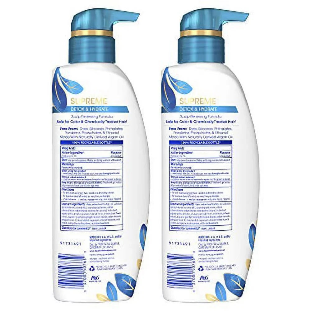 with Shampoo, Scalp Supreme, Fl 11.8 Argan Hair and Hydrate Pack Coconut Dandruff Oz Scalp, Shoulders Treatment Oil Twin and Water, Care and and Head & Detox