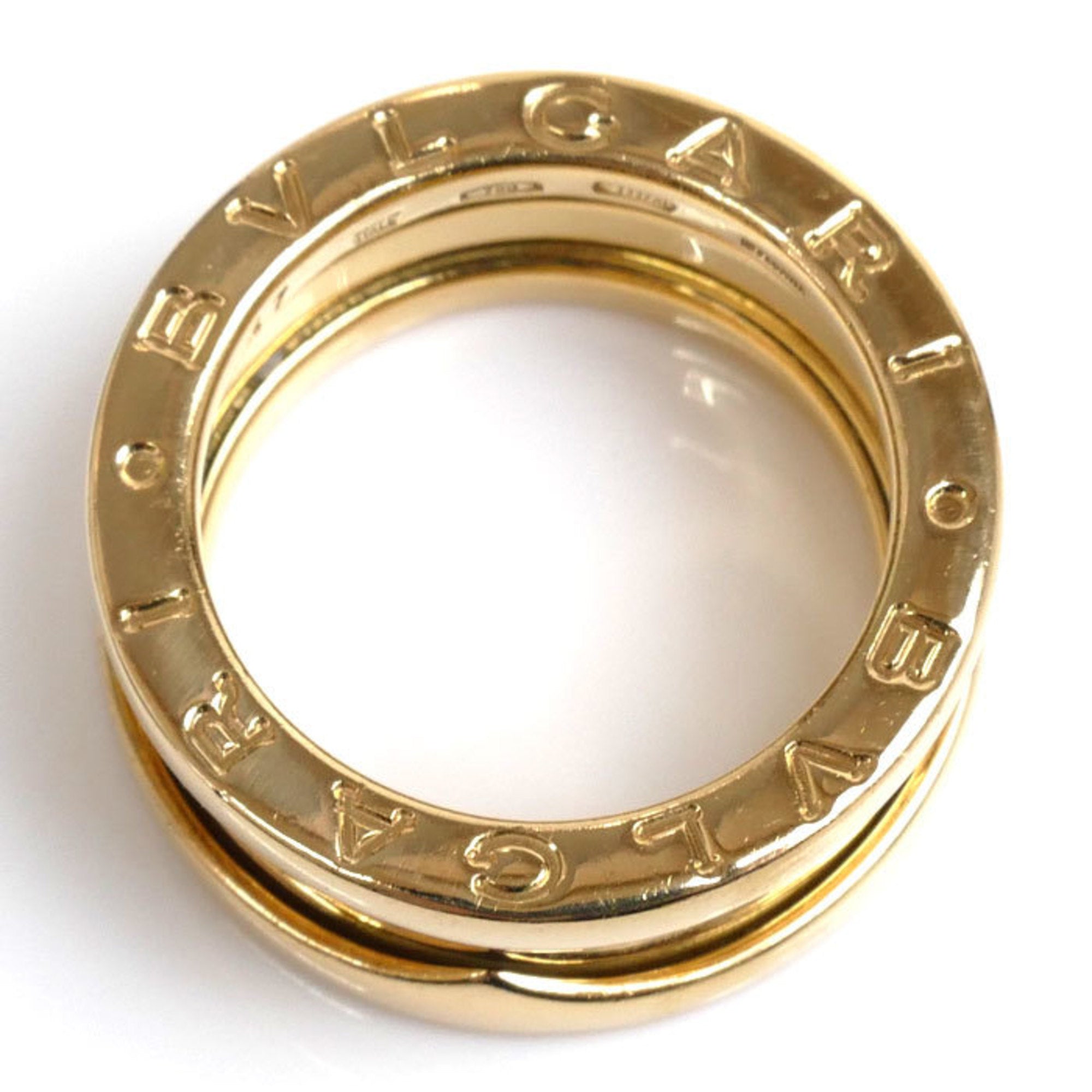 Bvlgari Pre-Owned Ring, Three-Band Gold Women's Yellow BVLGARI B-ZERO1 7.7g, (Good) K18YG 47, Size 6.5,