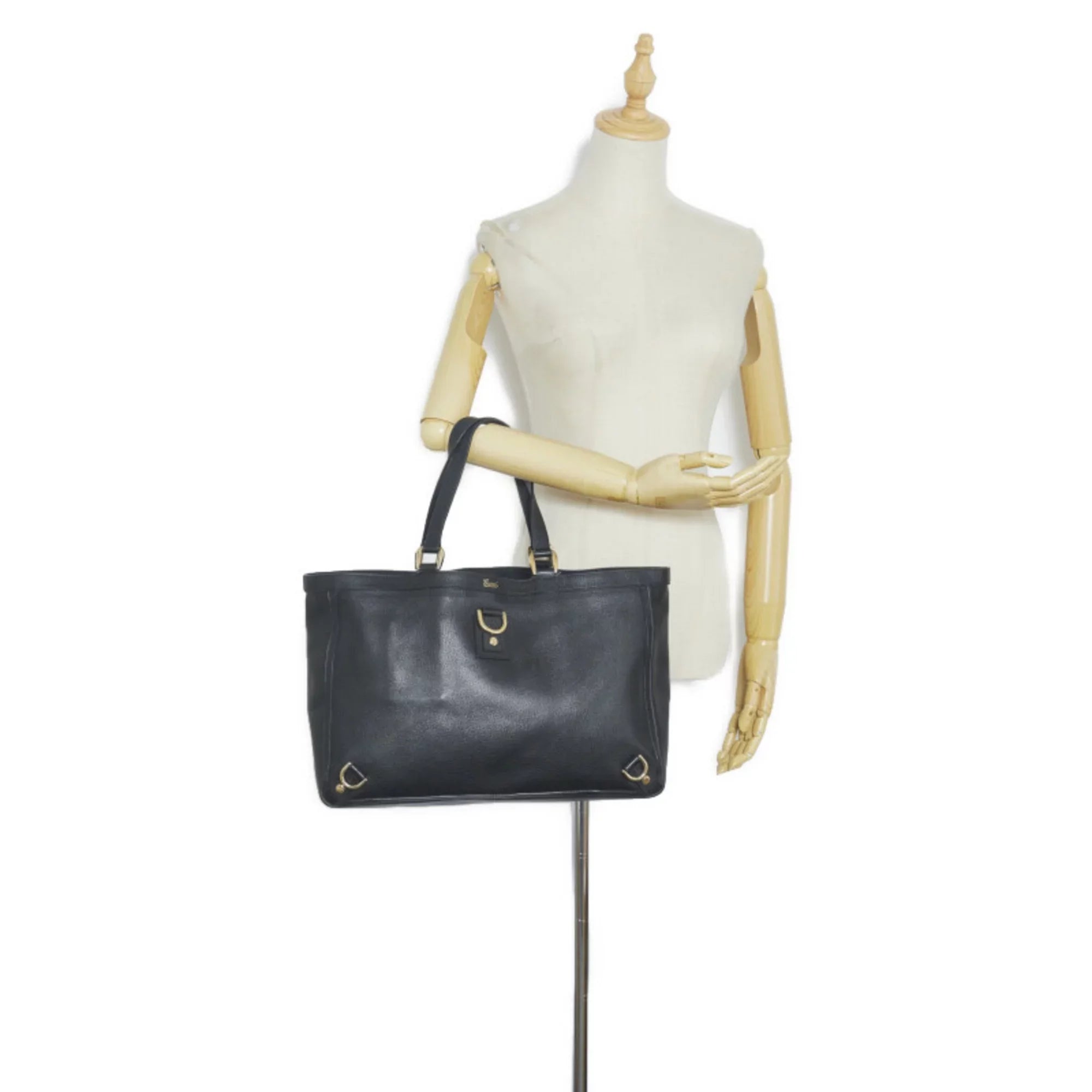 Gucci tote bag GUCCI 141472 black handbag ladies leather (Fair) Pre-Owned