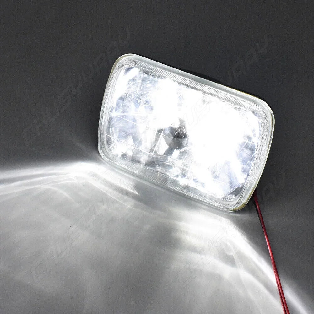 For 7x6" 5X7" Wrangler Headlights Jeep XJ 1984-2001 LED YJ 2x 1986-1995 Cherokee