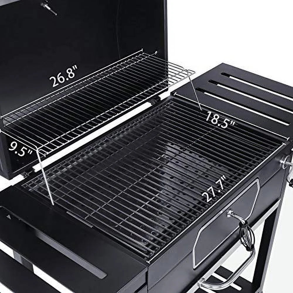 Picnic Smoker Charcoal Gourmet Patio Cooking, CD2030AN Deluxe Black, Grill, 30-Inch Backyard Camping BBQ Large Royal