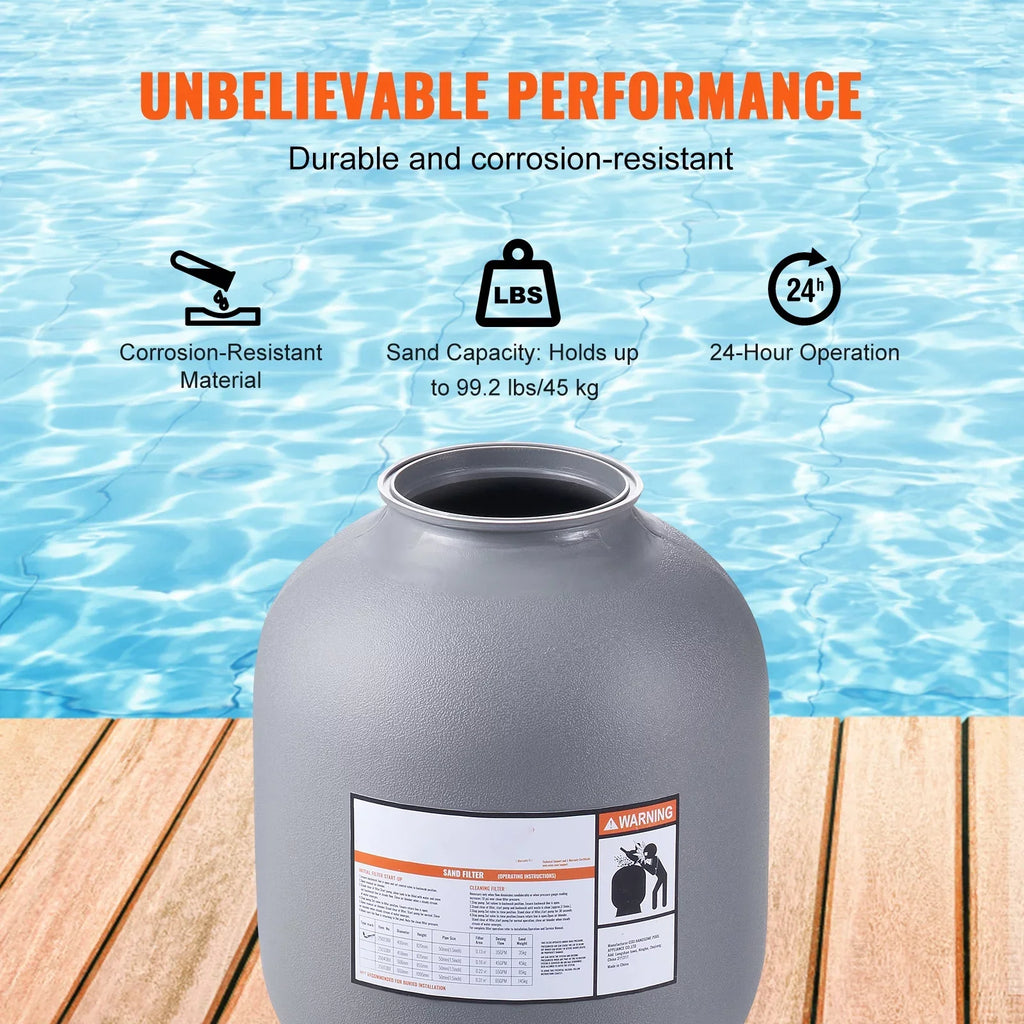BENTISM Valve 7-Way Swimming Sand Sand 19" Above Inground Pool with Filter Filter