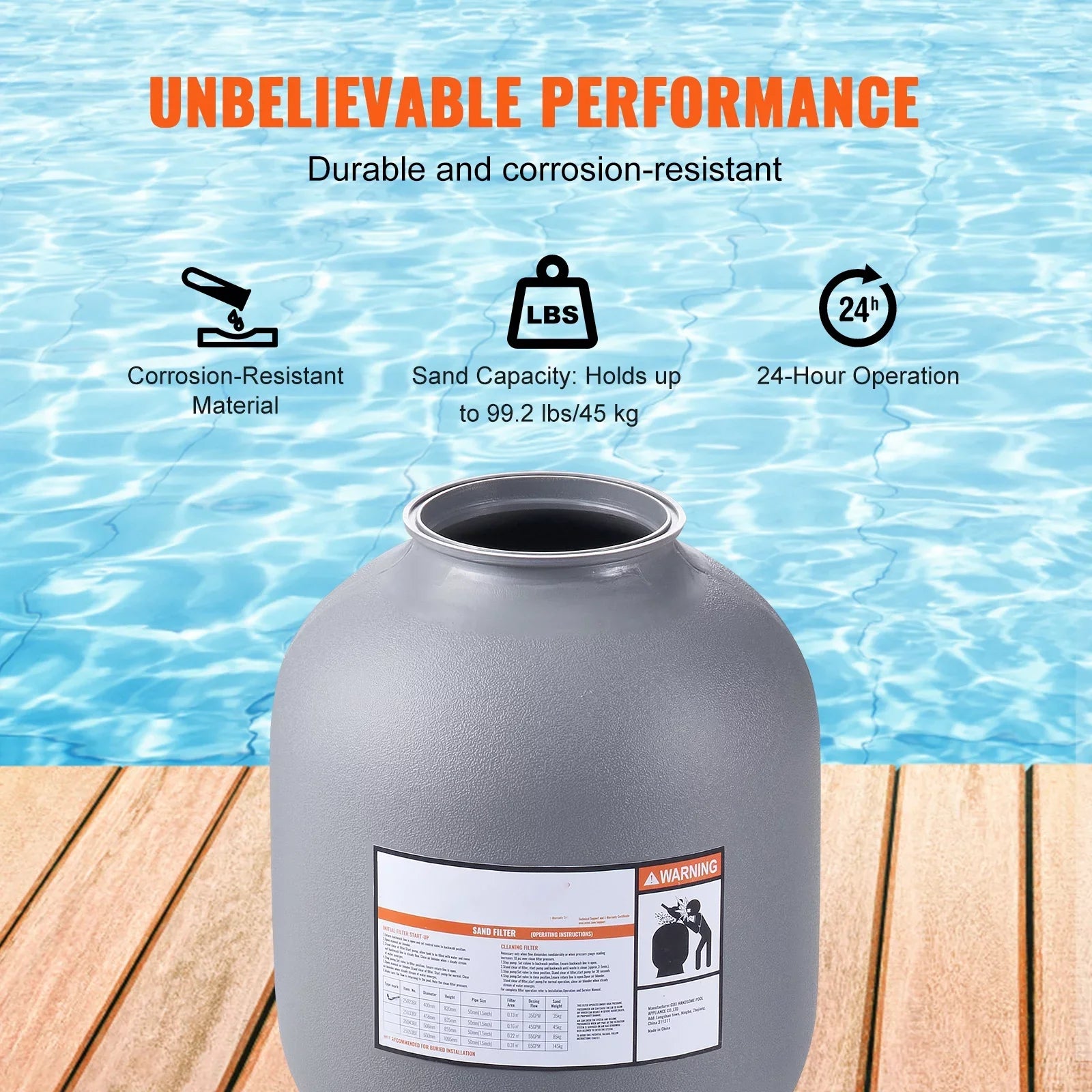 BENTISM Valve 7-Way Swimming Sand Sand 19" Above Inground Pool with Filter Filter