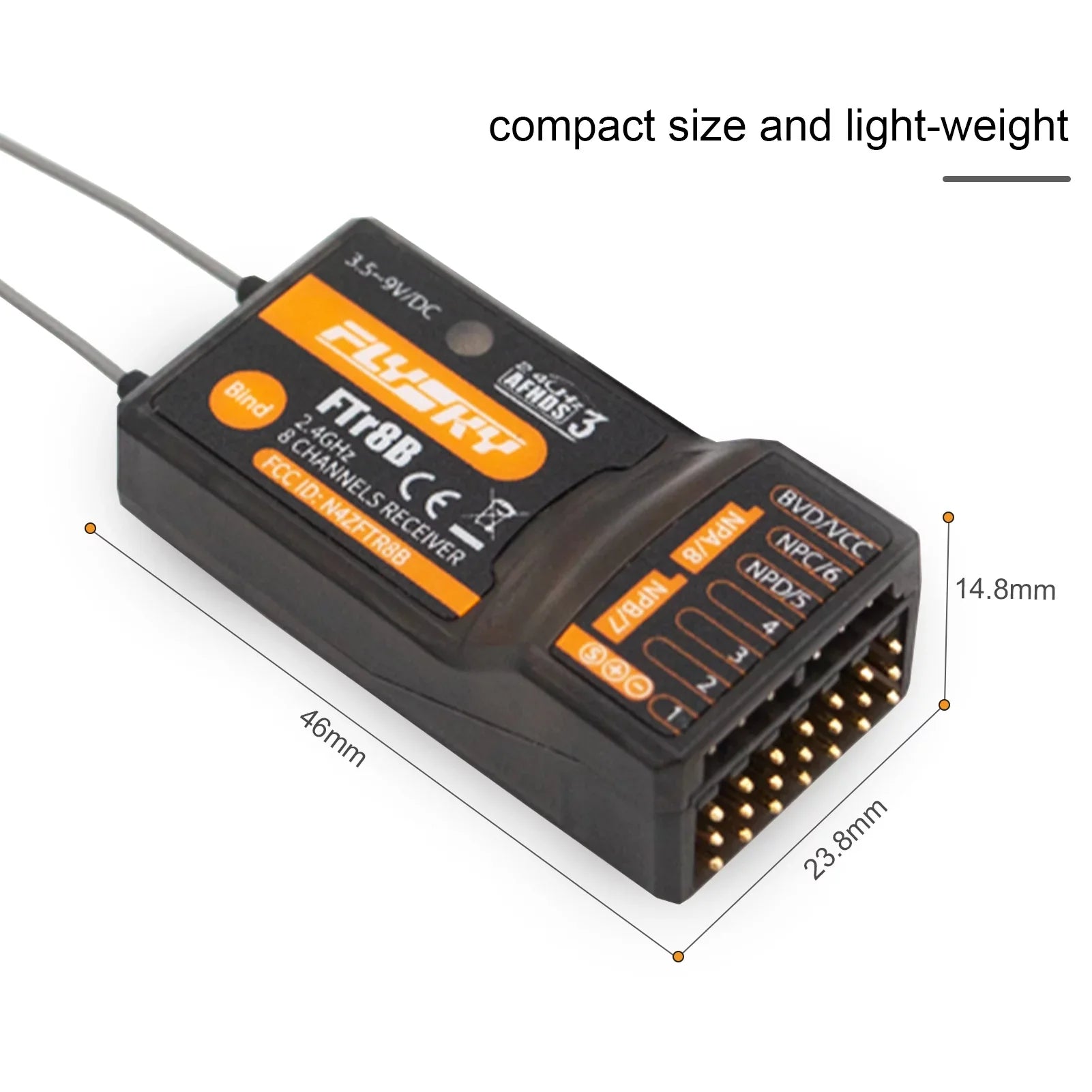 RC AFHDS3 Engineering Glider FTr8B Vehicle with NB4 for Wing Transmitters 8CH PL18 Output Compatible Airplane PWMPPMi.BUSS.BUS Fixed Helicopter 2.4GHz RF Receiver Dual Drone Modules