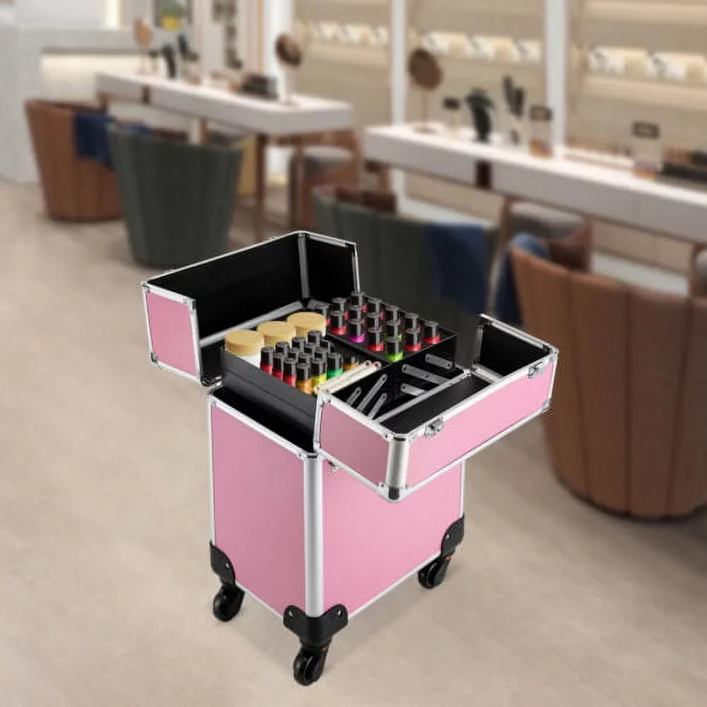 Case Makeup Trolley Space Extendable Storage Large Cosmetic Box Rolling Train