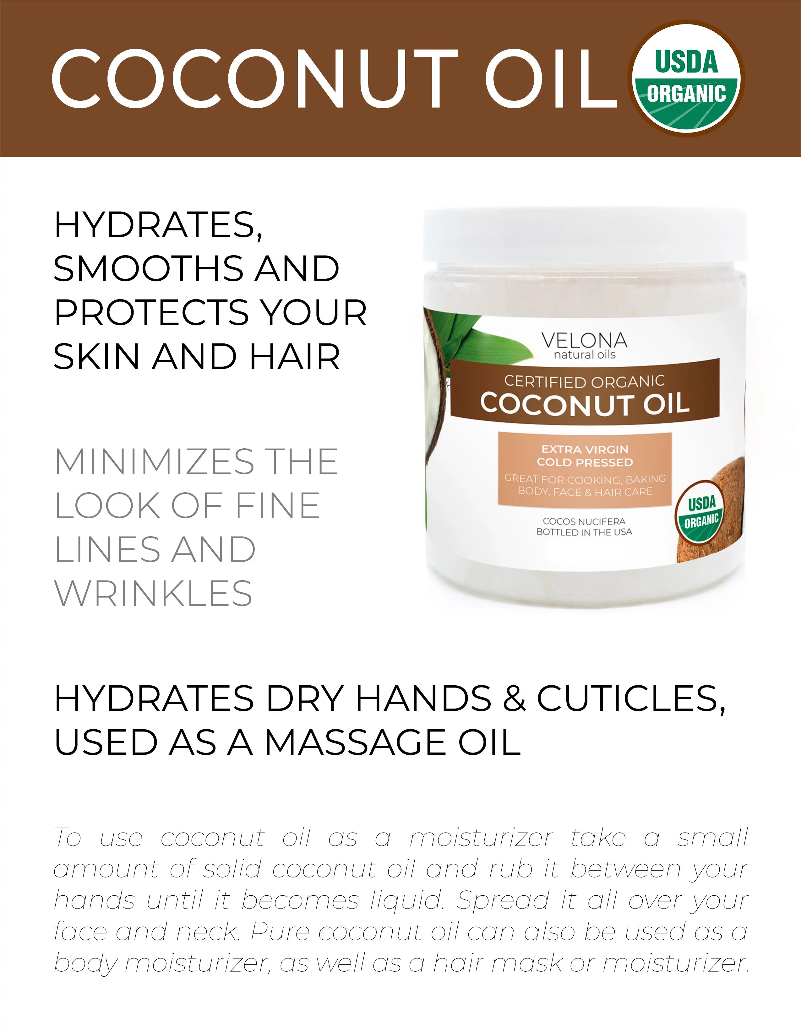 Skin, jar oz 64 Virgin Food Pressed Virgin, Organic Face, | Care | Cold Oil USDA Hair in - Enjoy - Today Extra Use Extra | Certified Cosmetic Grade | Velona Body, | Coconut Results and