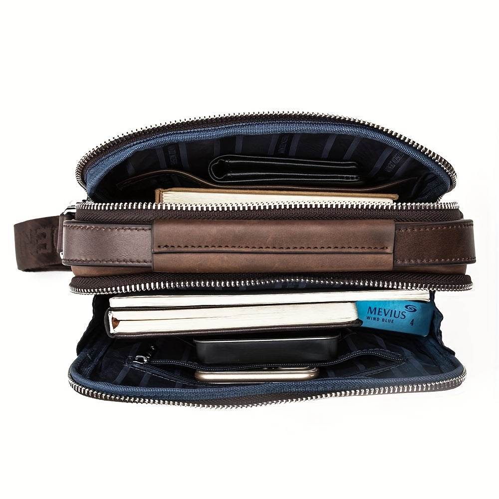 Handbags Cowhide MICHROE DENIM Casual Vintage Genuine Crossbody Bag Bag Leather N2333-1ZF Shoulder Men¡®s Designer Messenger