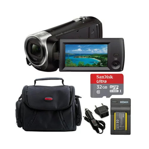 32GB Camcorder with microSD HD Handycam Sony Accessory Bundle and Card (Black)