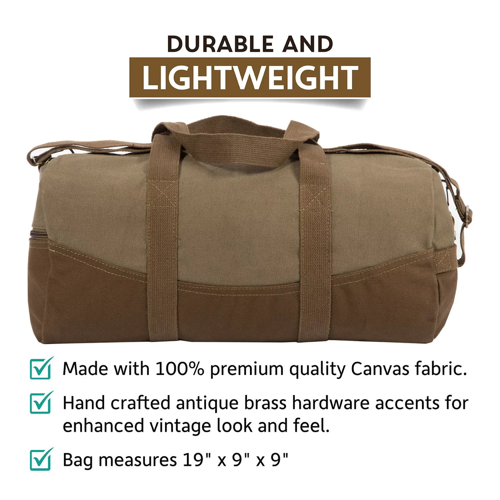 F Brown Duffel Up the Sport Travel Beard Two 19" Bag Weekender Canvas Tone