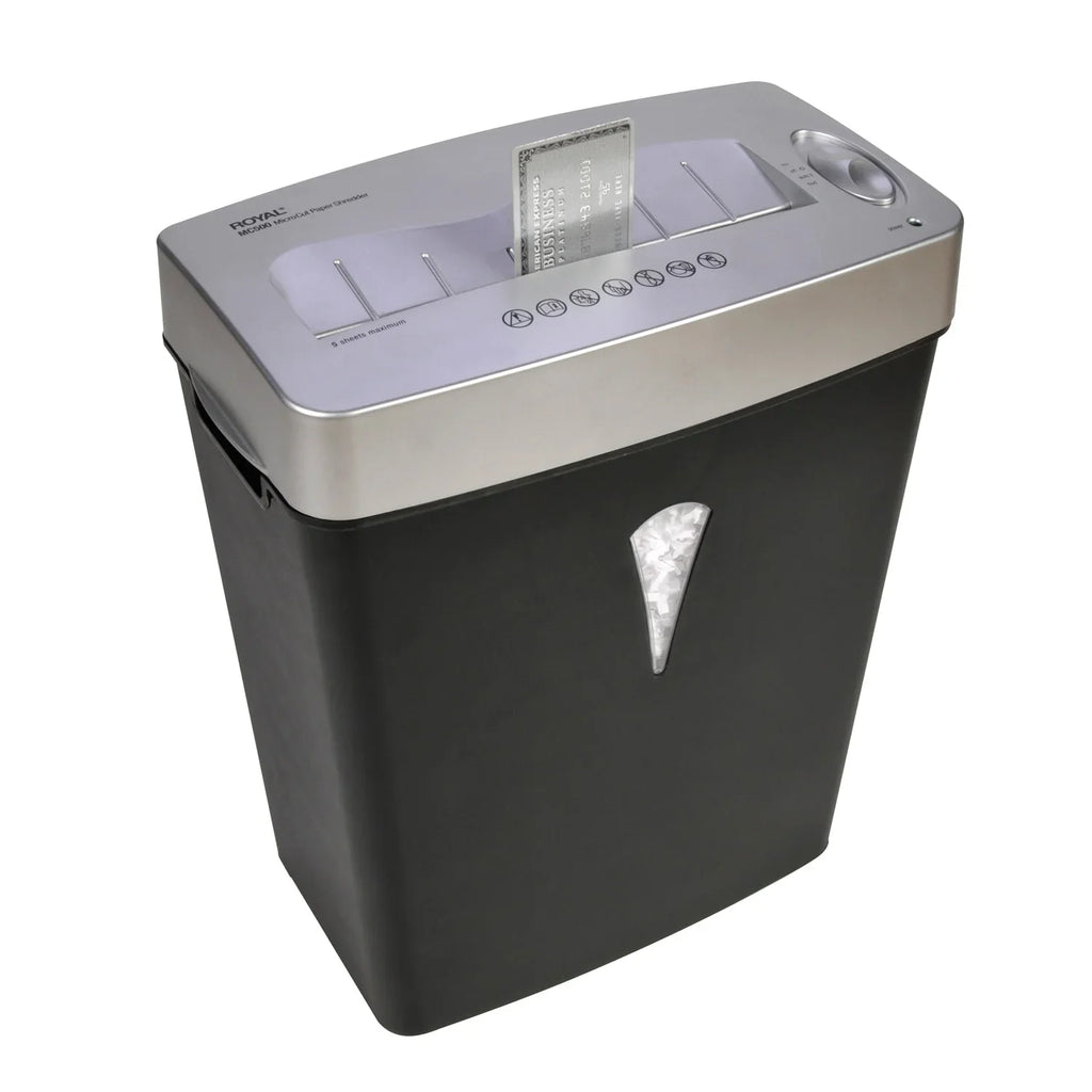 4 Royal Pass 0.157" - Shredder Silver - Size Capacity Paper Paper, 5 x Black, - Micro - Wastebin Credit for Card Per Shred - shredding gal 0.394" MC500 Cut -