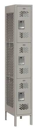 INDUSTRIES SALSBURY 73165GY-U G0530120 Locker,12inW,Steel,3 Wardrobe Tiers,Gray