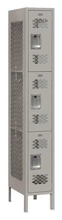 INDUSTRIES SALSBURY 73165GY-U G0530120 Locker,12inW,Steel,3 Wardrobe Tiers,Gray