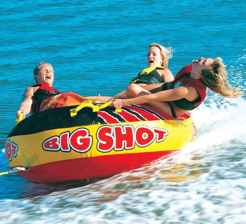 Open Tube (2 Towable Lake Rider Top Pack) Boat Quadruple Water Shot Big Airhead