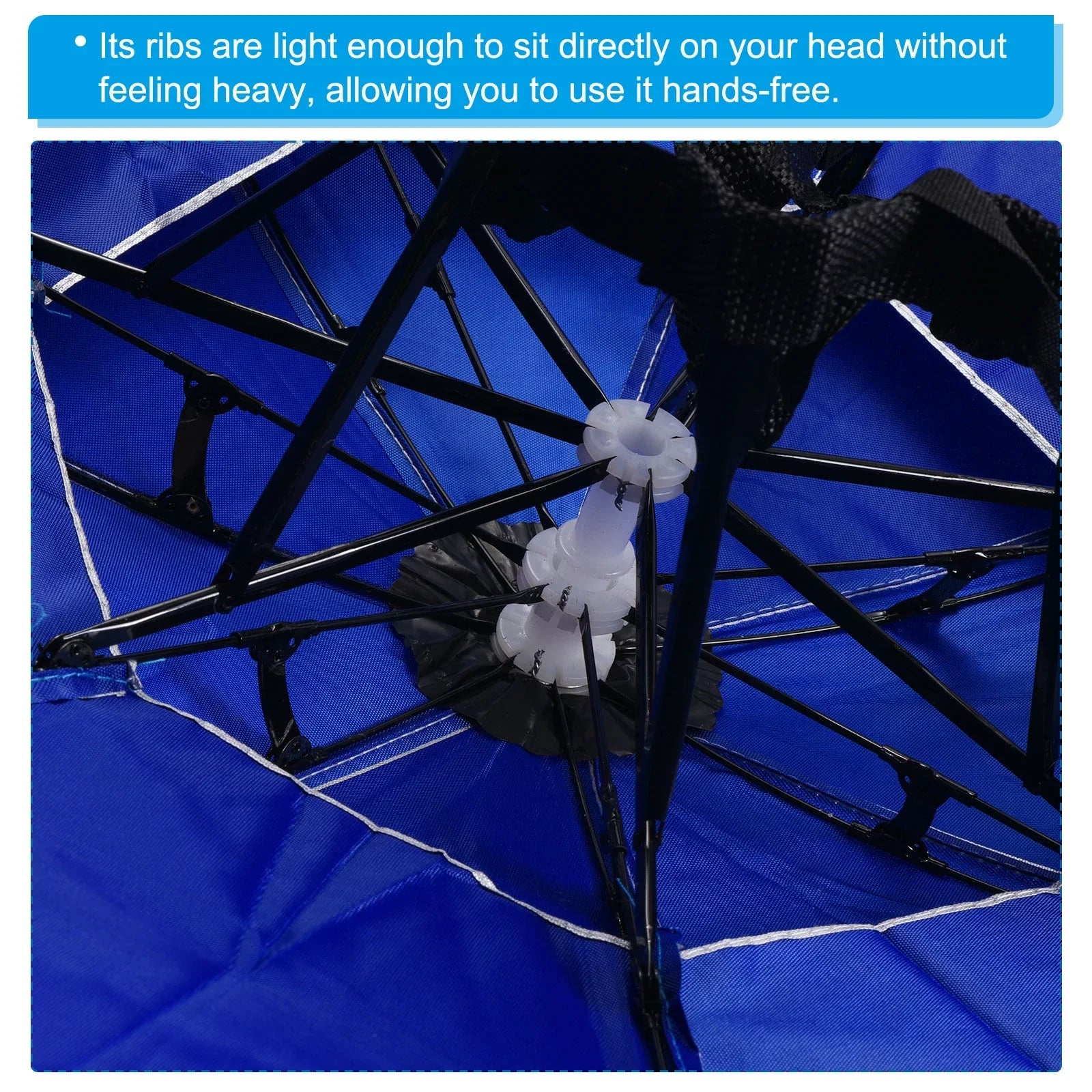 Umbrella Hat, Double Oxford Cap Silver Layer Fabric Uxcell Strip, Folding Rain 37.4" Adjustable with OD Sun