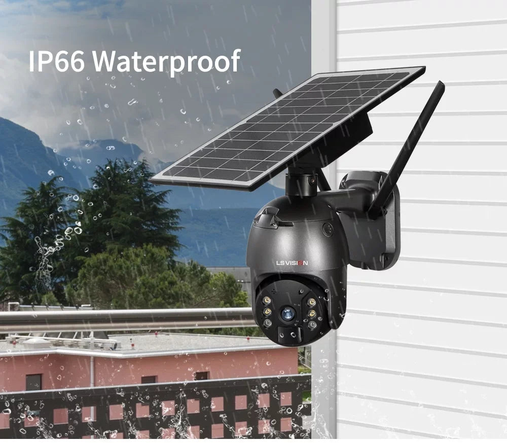 Wireless LS VISION System Camera 4MP Battery Solar Wifi Powered Camera Outdoor PTZ Security