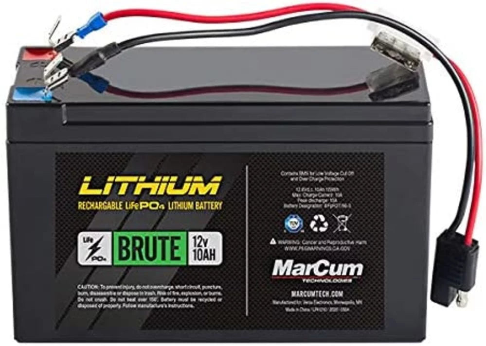 3 Brute Volt 10 with MarCum Charger 12 LiFePO4 Battery Amp Amp