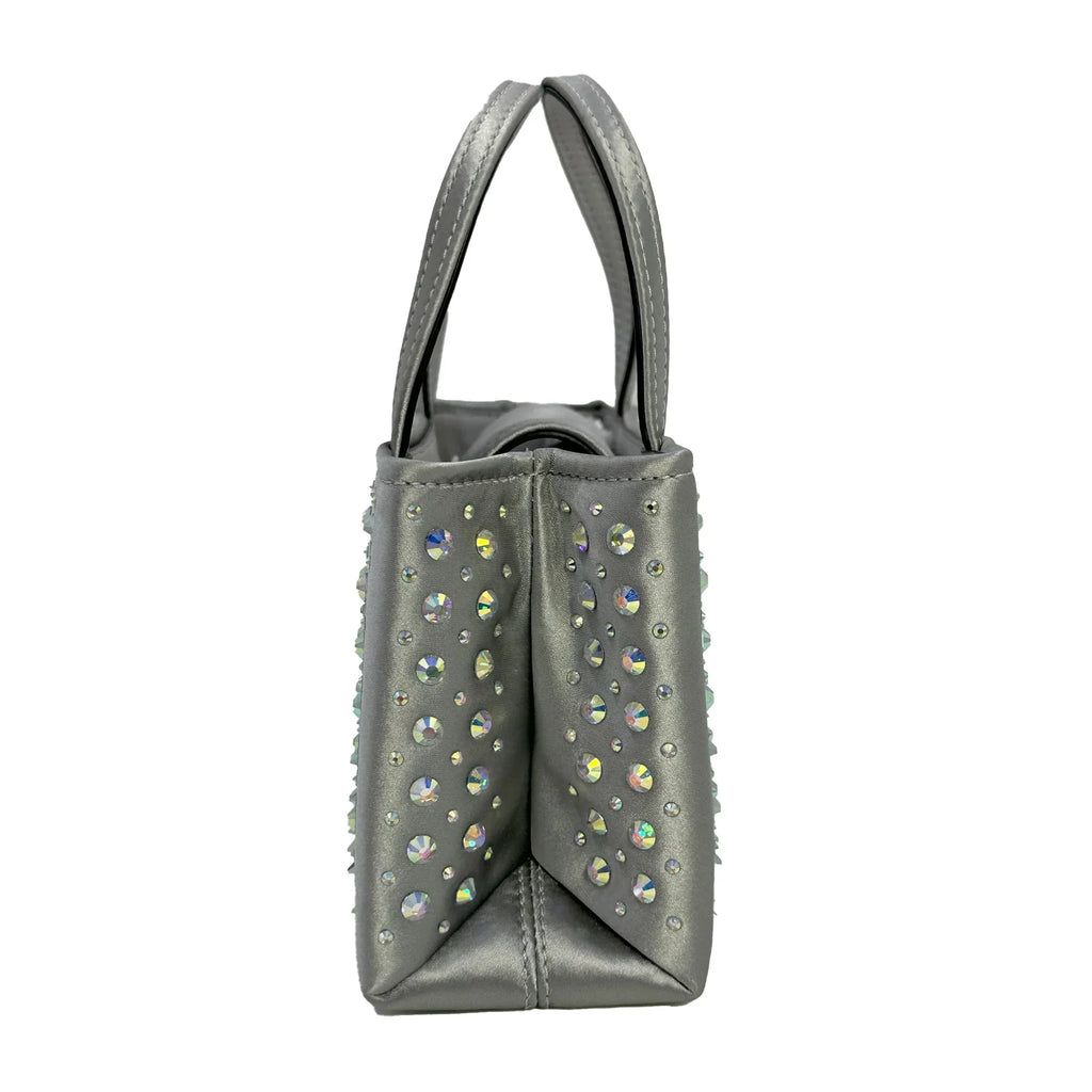 Tote Crystal Platinum Grey Sam - Spade Fabric Mini Icon Kate Embellished