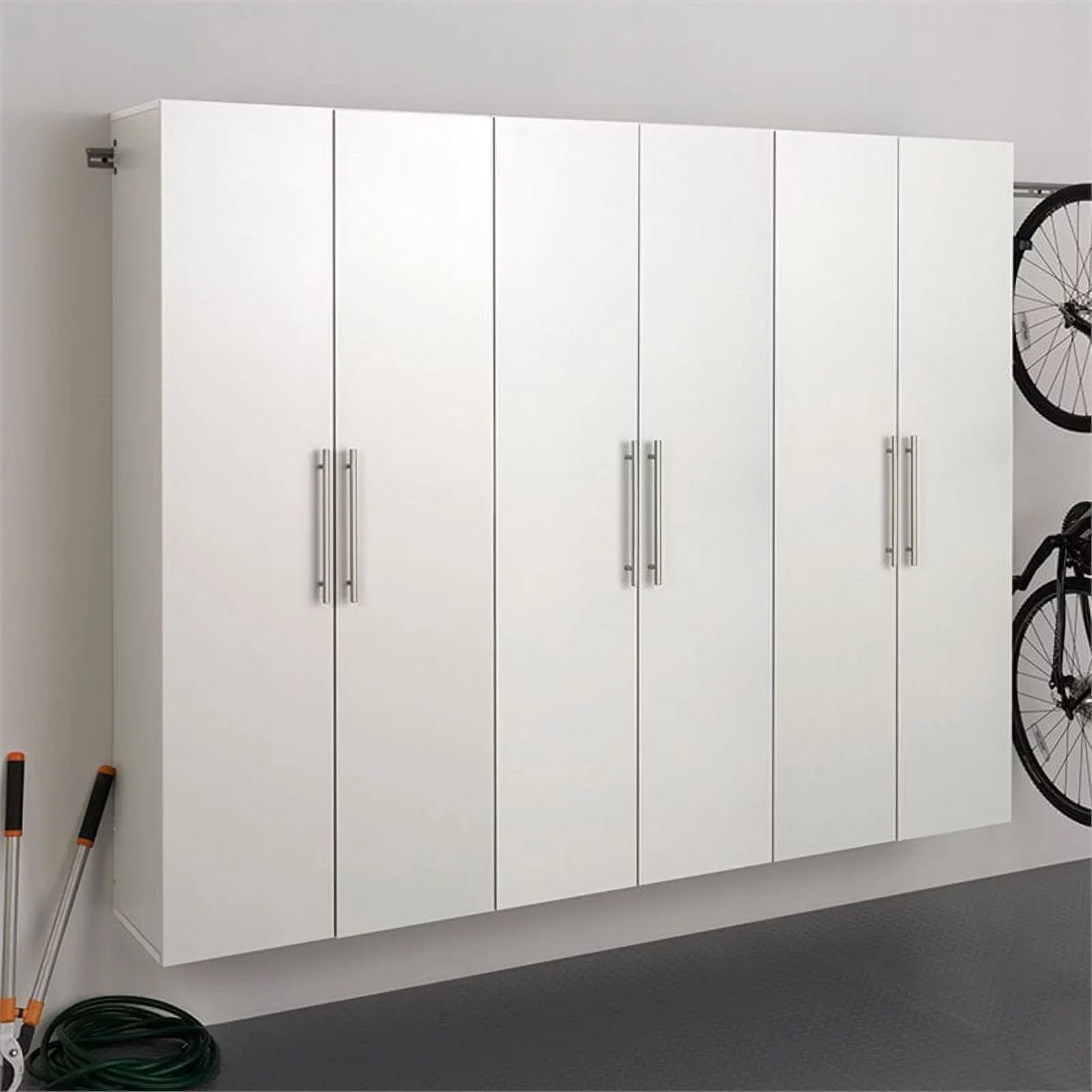 Wall Cabinet Large Garage Mounted 90" Set in Pemberly White Piece Row 3