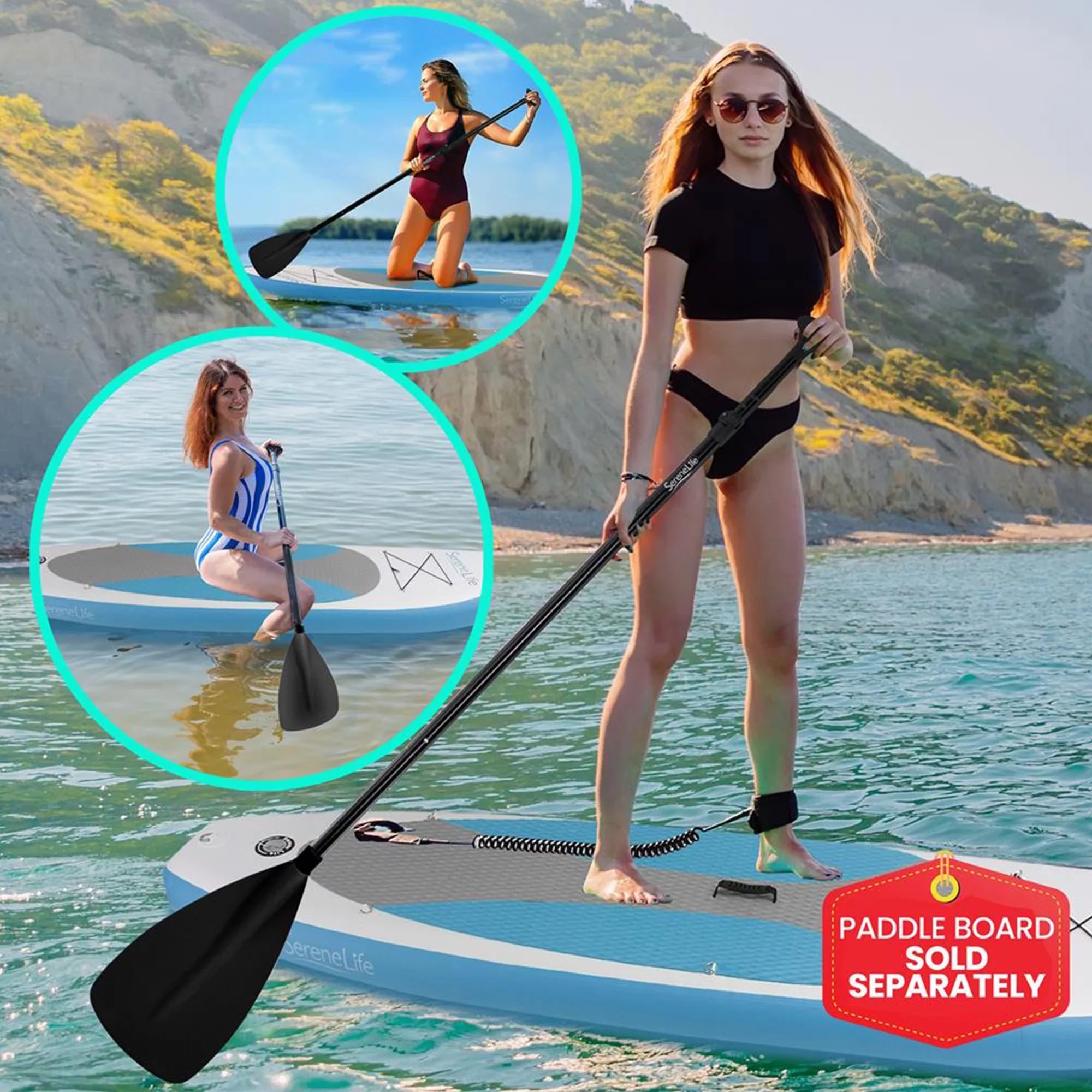 Height Oar Boards Serenelife with Up Universal Adjustable Paddle for Stand
