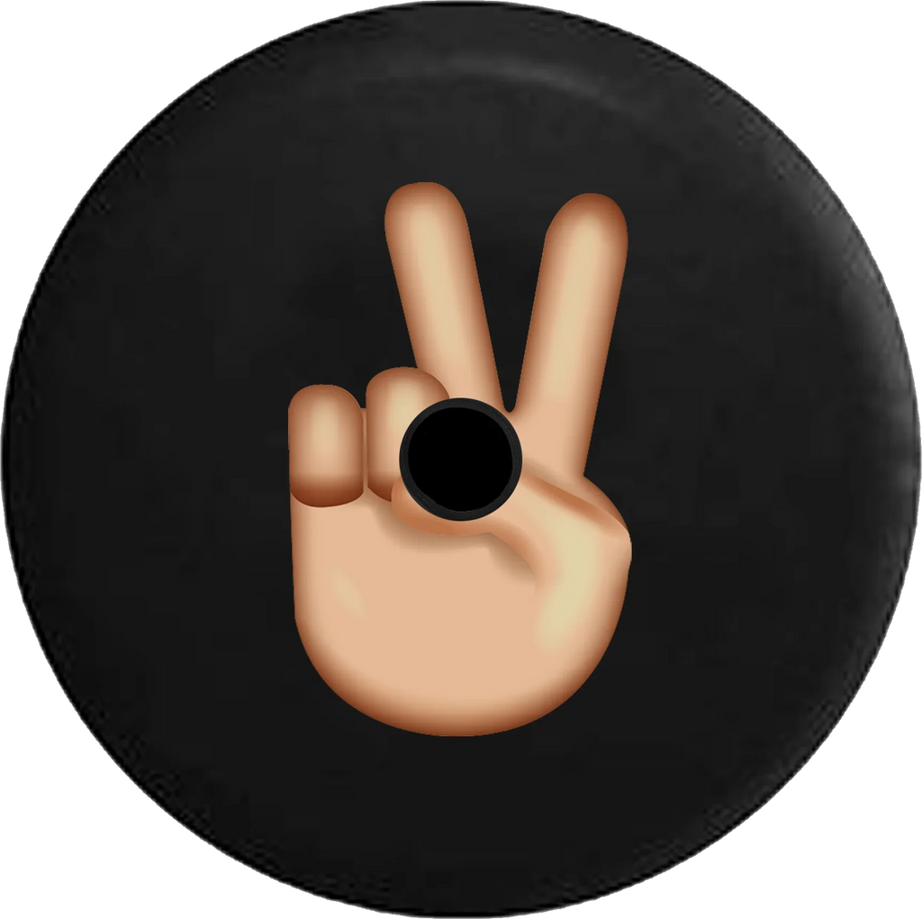 Sign RV Peace for Emoji Cover Fingers Backup Jeep Tire Spare Wrangler Inch 33 2019 Camera 2018 Text JL