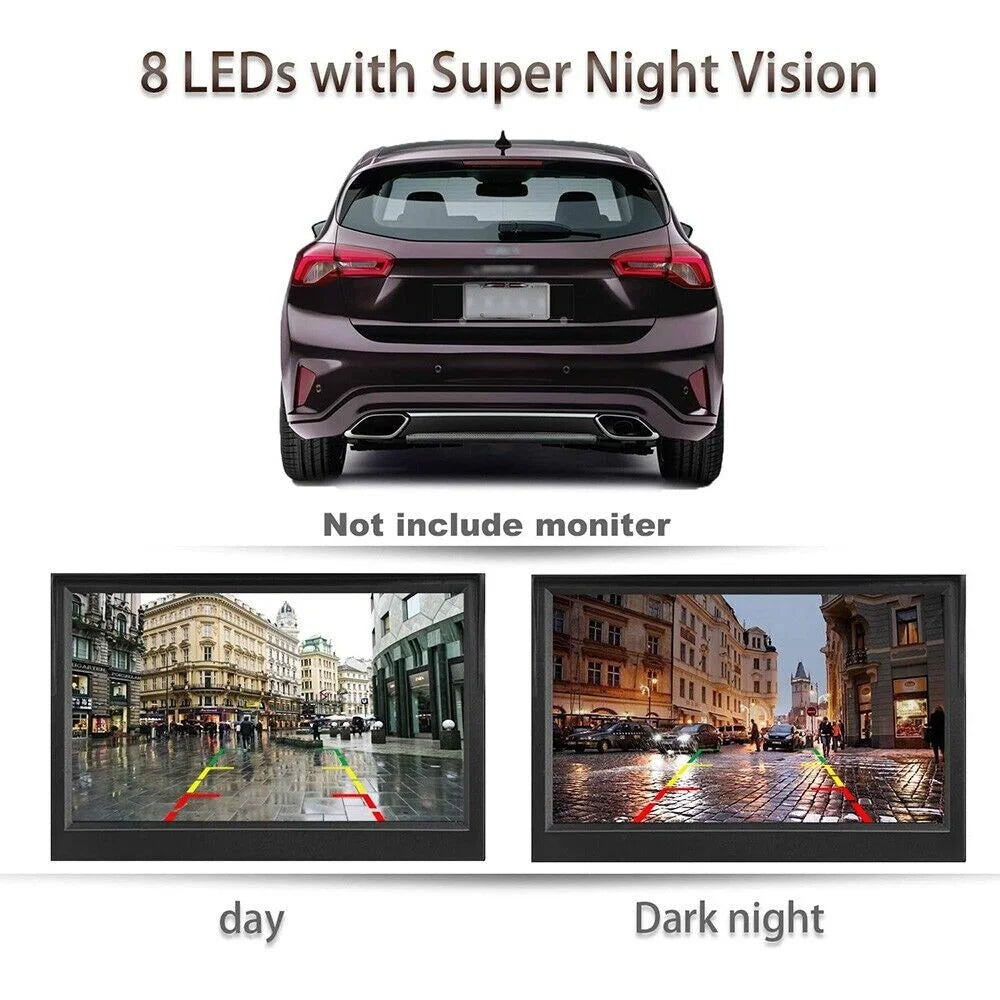 License Kit LED 8 Universal Rear Reverse Backup Plate View HD Camera Waterproof