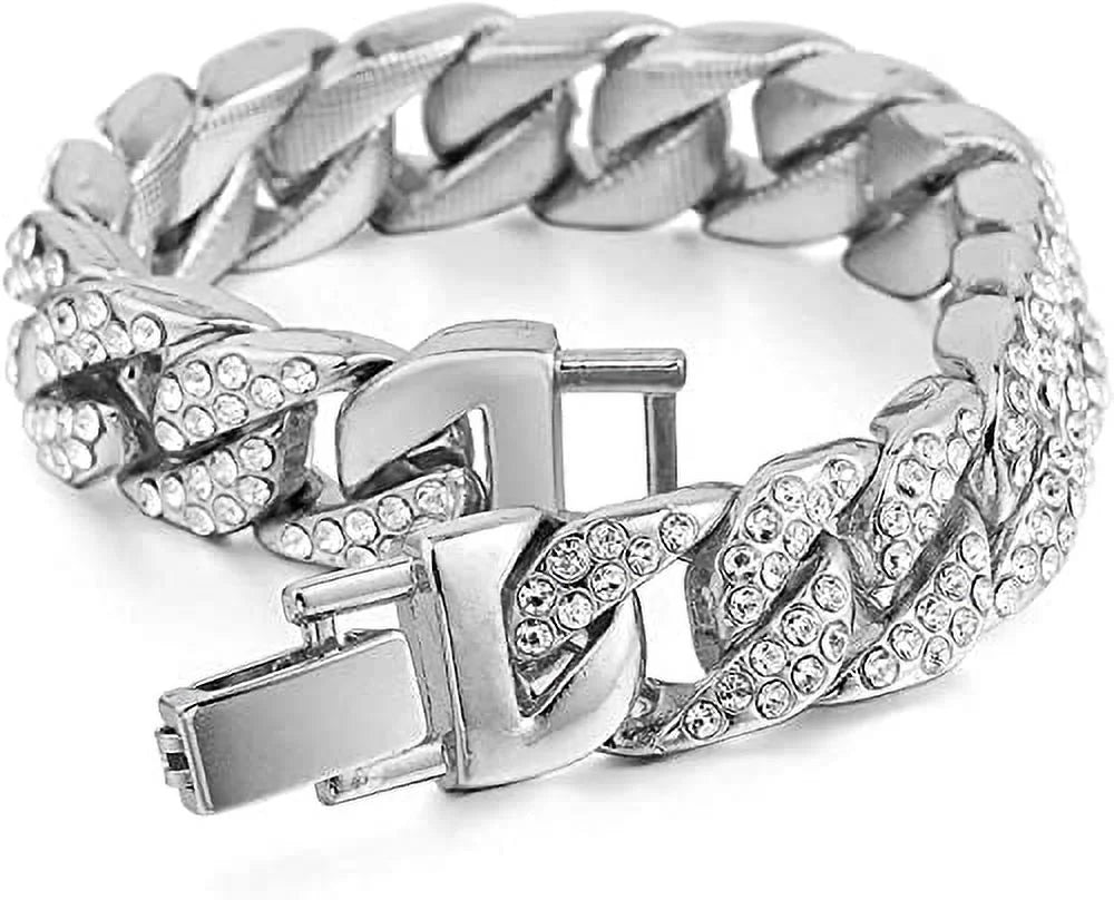 Jewerly Bracelet, SLV) & Ring Lit! Bling ASIN: Hop Bling-ed It's - w/Cuban SB & B0CHF5CL34 Kite Earrings Set Out Chain Watch Hip GJM13 ST10311 (8,
