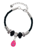 Crystal Bead Delight Egg Extender Leather Wife Hot Bracelet, with Pink Knot Color Jewelry Dots Celtic Easter 7"+2"