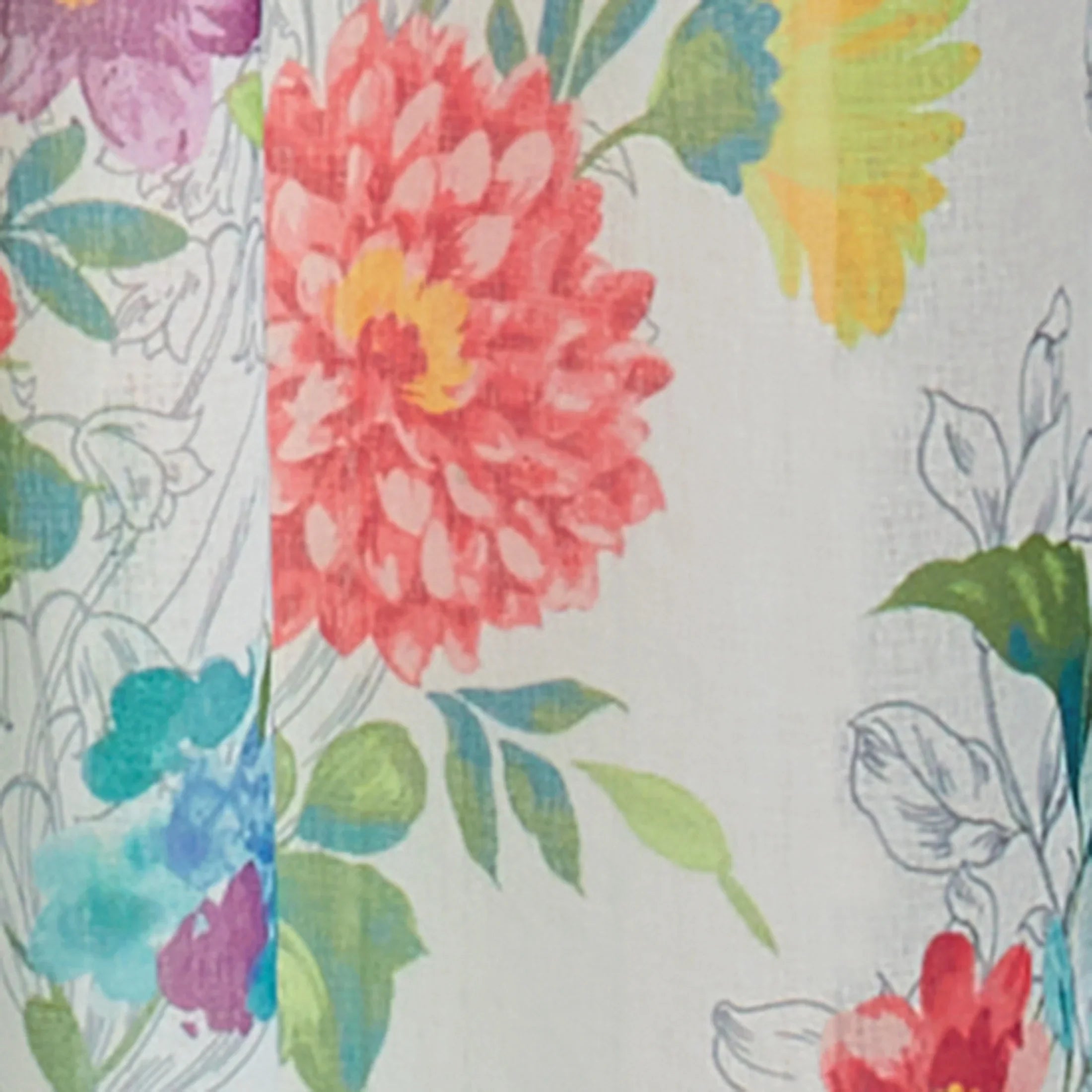 Multi, Curtain RodPocket Bouquet Polyester Blooming The 2 Woman 40x84, Floral, Pack Panel, Pioneer