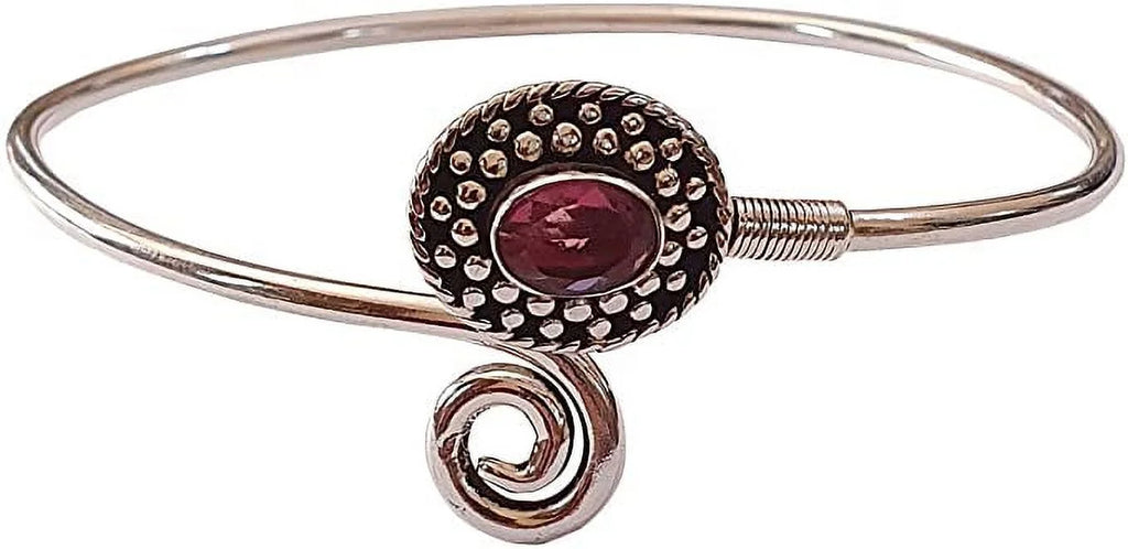 Jewelry Bracelet, Natural Modern Tourmaline Cuff Design Handmade Fashion Designer Silver Bracelet Boho Plated for Bohemian Party Tribal Pink Women, Gemstone