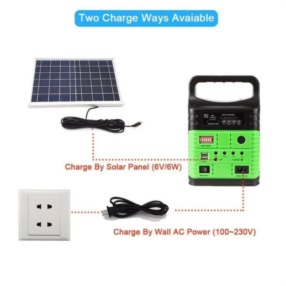 with Outdoor Station Charger Back-up Emergency Solar Power with Flashlights, Electric Camp Lamps 10W Battery Power System Generator Panel, Solar Home Portable USB and
