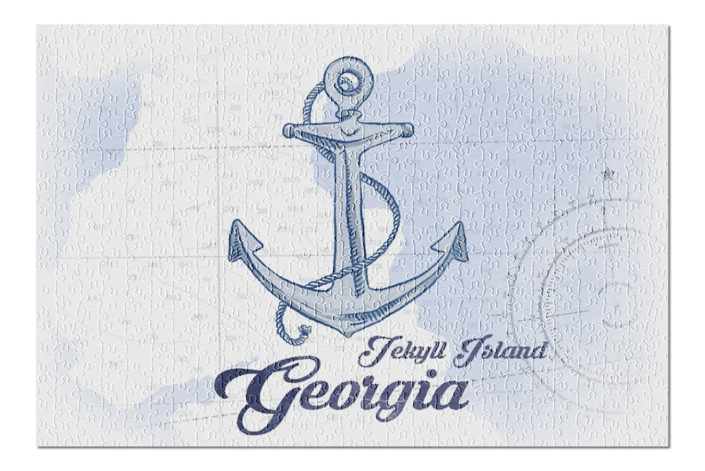 for Anchor, Island, Piece (19x27 inches, USA) and Puzzle in Icon Premium Jekyll Jigsaw Georgia, Adults Coastal Blue, Family, 500 Made