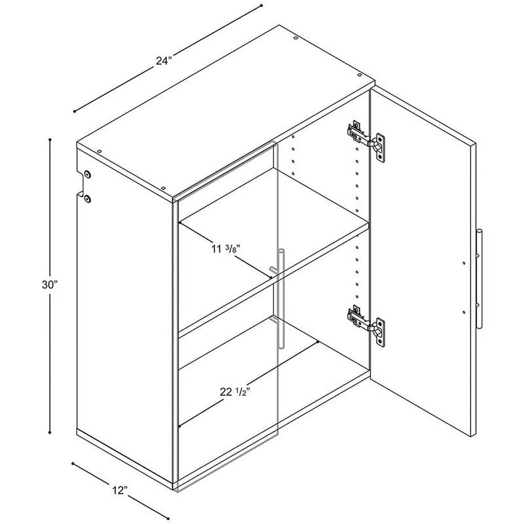 in Square Cabinet Set Mounted Home Garage Wall Piece 2 White