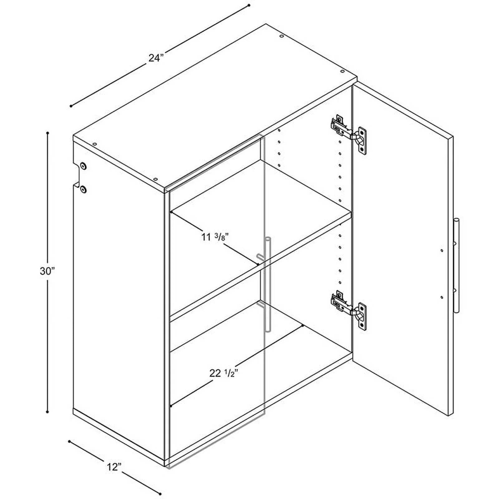 in Square Cabinet Set Mounted Home Garage Wall Piece 2 White