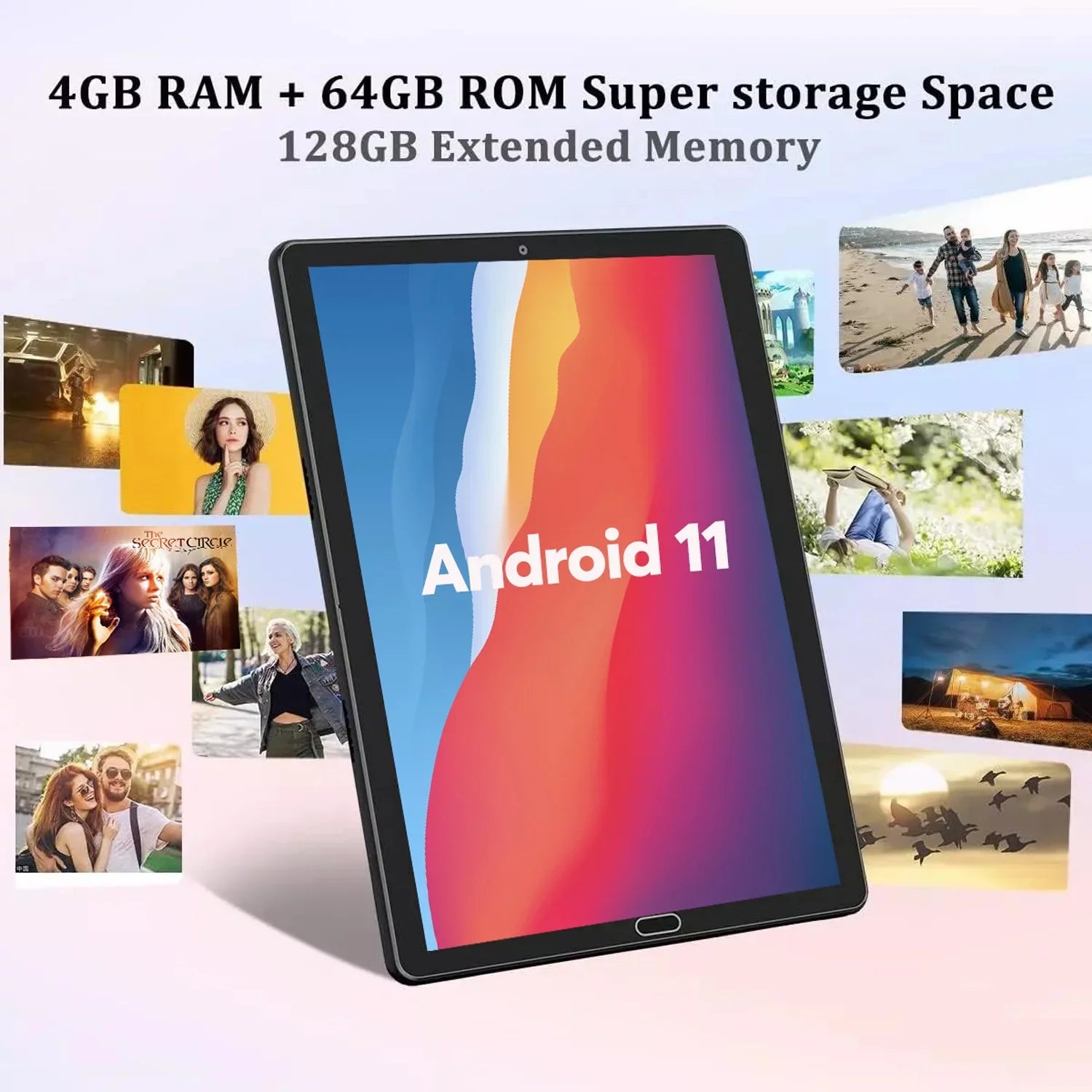 Tablet Expand, 11 Certified,Black 128GB 5G/2.4G Wi-Fi, with RAM Tablets Android ROM HD Keyboard, inch PC 4GB Tablet IPS 6000mAh 64GB Display, Case,Mouse,GMS 10 with