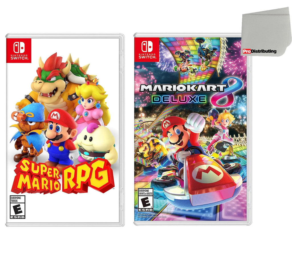 Super RPG Cloth Screen Mario Bundle Cleaning 8 - Two Kart Mario and Nintendo Game Switch with